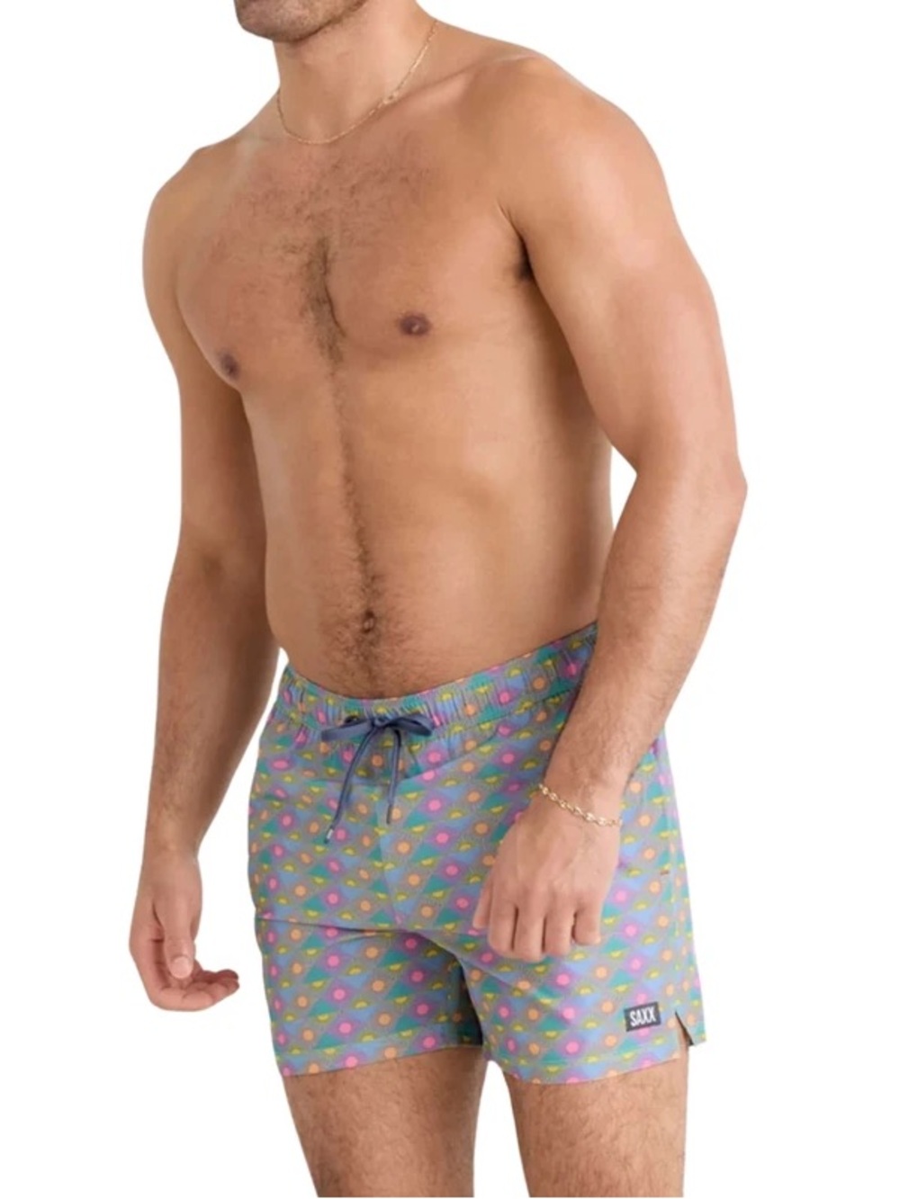 Saxx Men's Teal Swim Shorts Oh Buoy 2N1